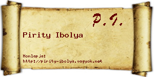 Pirity Ibolya névjegykártya